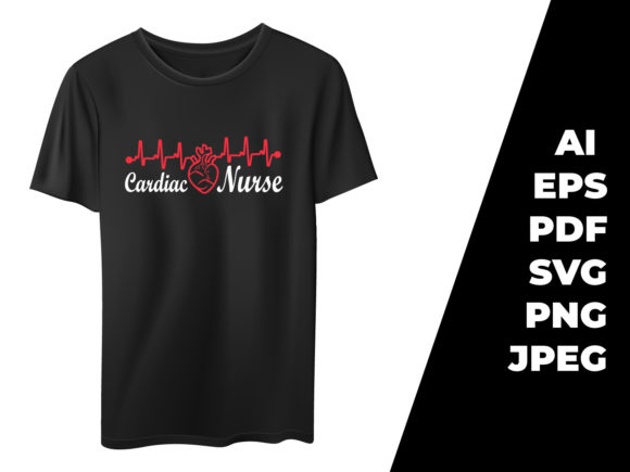 Cardiac Nurse T-shirt Design Vector Review