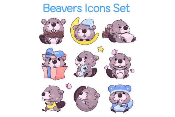 Cute Beavers Kawaii Cartoon Characters Review