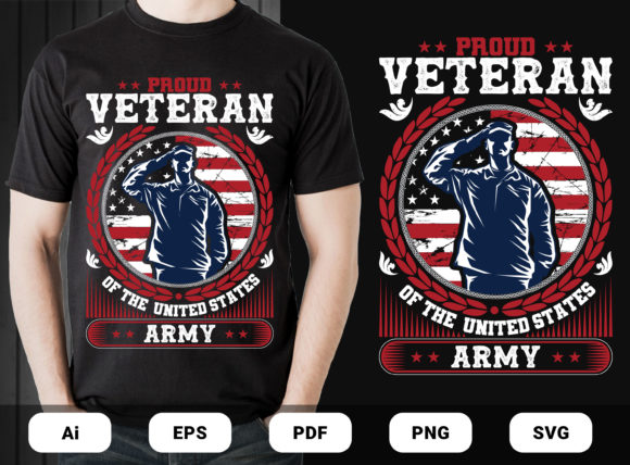 Proud Veteran T-shirt Design Vector Review